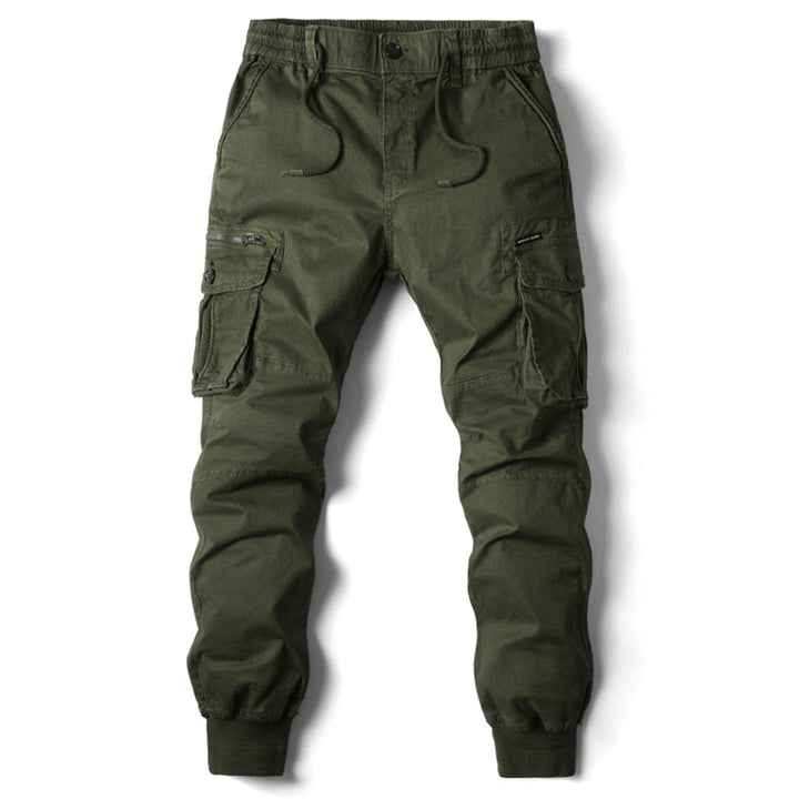 Herren Cargo Hose mit Taschen - Bequeme Outdoor Mode-Grün-29-Luzern Mode