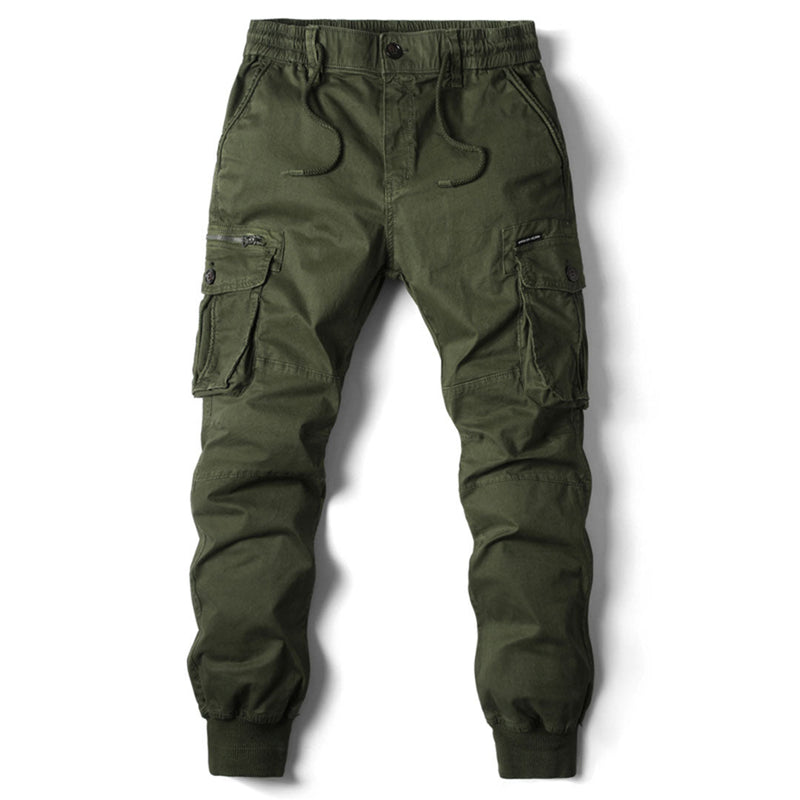 Herren Cargo Hose mit Taschen - Bequeme Outdoor Mode-Grün-29-Luzern Mode