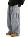 Herren Cargo Hose mit Taschen - Bequeme Freizeithose-Grau-S-Luzern Mode