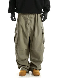 Herren Cargo Hose mit Taschen - Bequeme Freizeithose-Grün-S-Luzern Mode