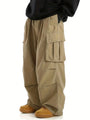 Herren Cargo Hose mit Taschen - Bequeme Freizeithose-Khaki-S-Luzern Mode