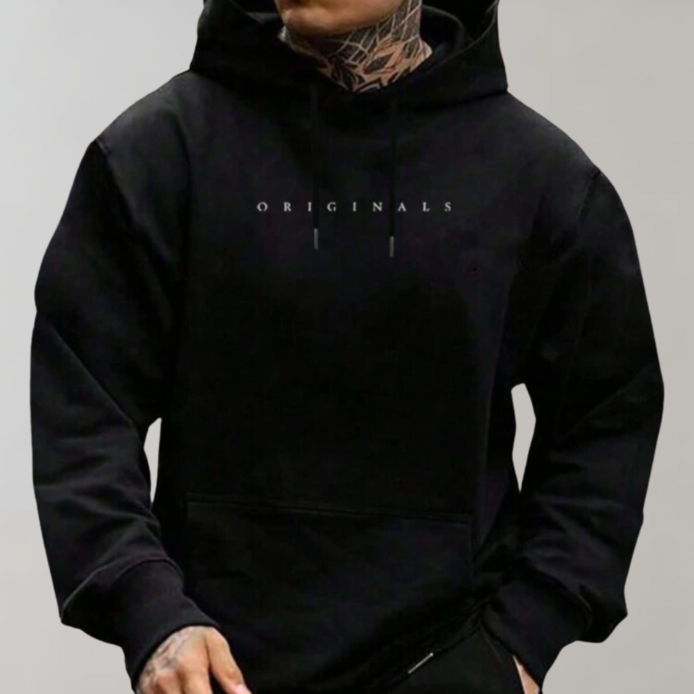 Herren Kapuzenpullover mit Schriftzug "Originals" - Lässig & Bequem-Schwarz-S-Luzern Mode