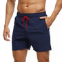 Herren Badeshorts | Zugkordel | Halblang | Locker sitzend | Schnell trocknend-Dunkelblau-S-Luzern Mode