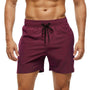 Herren Badeshorts | Zugkordel | Halblang | Locker sitzend | Schnell trocknend-Rot-S-Luzern Mode