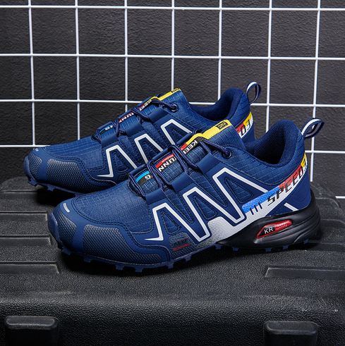 Herren Laufschuhe mit Klettverschluss für Outdoor-Sport-Dunkelblau-40-Luzern Mode