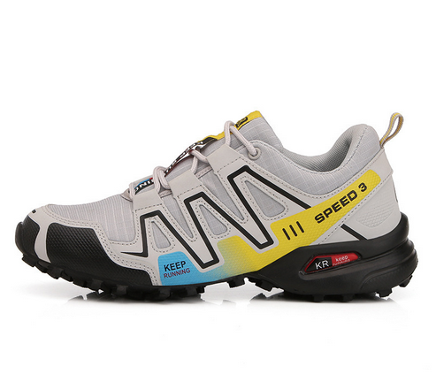 Herren Laufschuhe mit Klettverschluss für Outdoor-Sport-Grau/Gelb-40-Luzern Mode