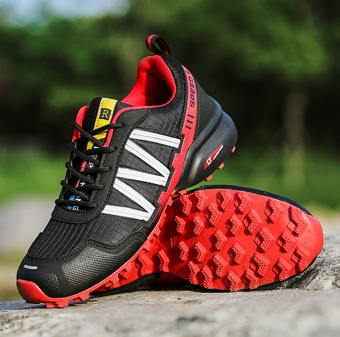 Herren Laufschuhe mit Klettverschluss für Outdoor-Sport-Hellblau-40-Luzern Mode