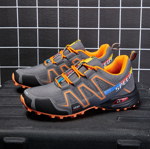 Herren Laufschuhe mit Klettverschluss für Outdoor-Sport-Orange-40-Luzern Mode