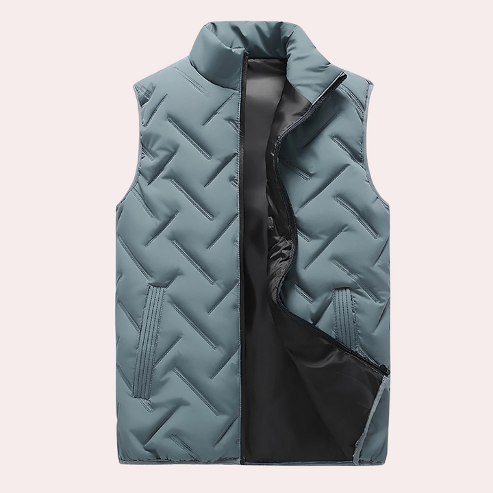 Herren Winterjacke mit Reißverschluss und Steppdesign-Blau-S-Luzern Mode