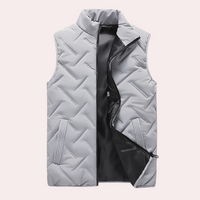 Herren Winterjacke mit Reißverschluss und Steppdesign-Grau-S-Luzern Mode