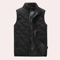 Herren Winterjacke mit Reißverschluss und Steppdesign-Schwarz-S-Luzern Mode