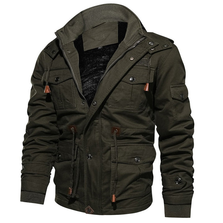 Herren Winterjacke | Locker fallend | Halb lang | Reißverschluss | Kapuze | Taschen-Luzern Mode