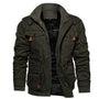 Herren Winterjacke | Locker fallend | Halb lang | Reißverschluss | Kapuze | Taschen-Olivegrün-S-Luzern Mode