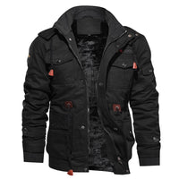 Herren Winterjacke | Locker fallend | Halb lang | Reißverschluss | Kapuze | Taschen-Schwarz-S-Luzern Mode