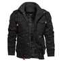 Herren Winterjacke | Locker fallend | Halb lang | Reißverschluss | Kapuze | Taschen-Schwarz-S-Luzern Mode