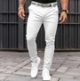 Herren Chinohose Slim Fit mit Stretch für Freizeit-Weiß-S-Luzern Mode
