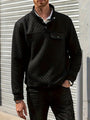 Herrenpullover | Locker sitzend | Lange Ärmel | Kragen | Knöpfe | Karomuster-Schwarz-S-Luzern Mode