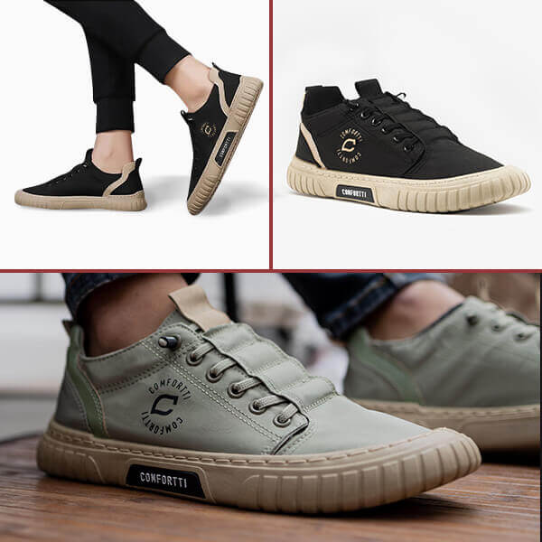 Herren Sneaker | Niedrig | Rutschfeste Sohle | Flexibel | Leicht | Schnürsenkel-Luzern Mode