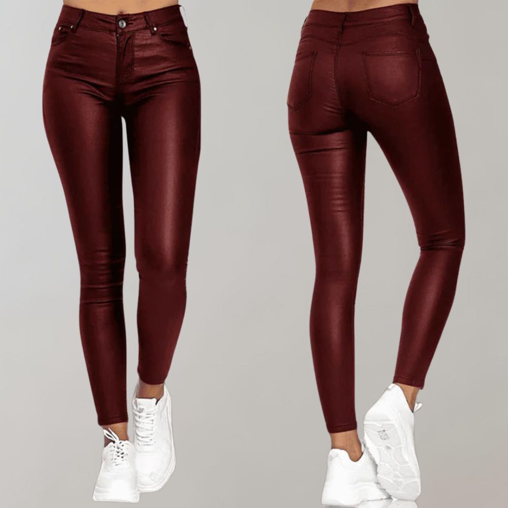 Elegante Damenhose mit hohem Bund und bequemem Sitz-Rot-S-Luzern Mode