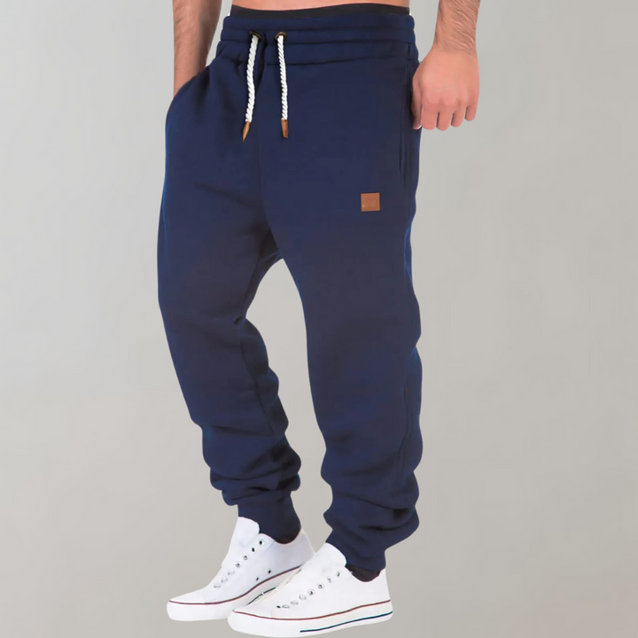 Herren Jogginghose mit Tasche - Bequeme Sporthose-Dunkelblau-S-Luzern Mode
