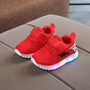 LED Kinder Sneaker mit Klettverschluss und Blitzmotiv-Rot-21-22-Luzern Mode