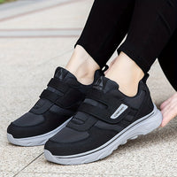 Bequeme Damen Sneaker mit Klettverschluss für Alltag-Schwarz-36-Luzern Mode