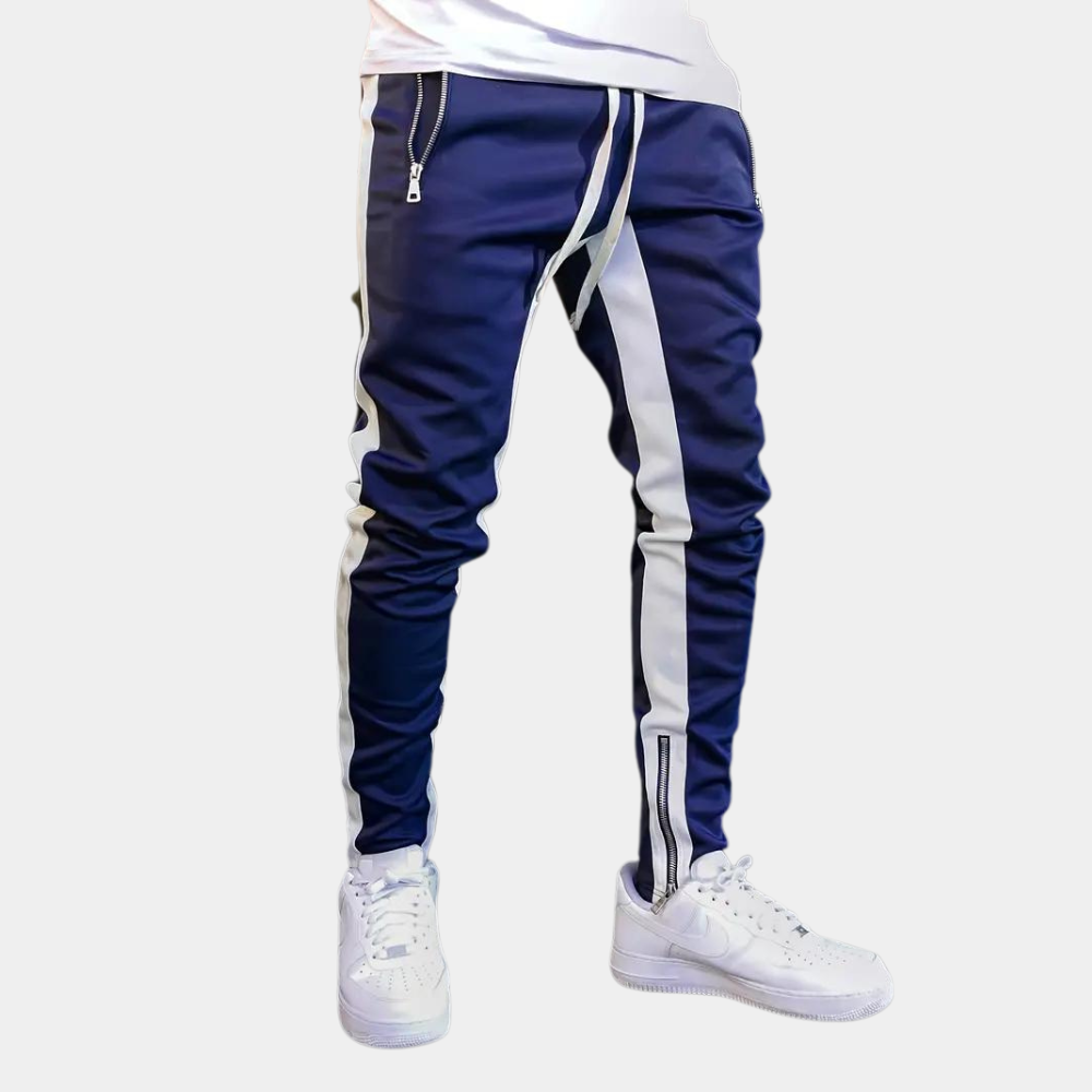 Herren Jogginghose | Streifen | Kordelzug | Slim Fit | Elastisch | Leicht-Luzern Mode