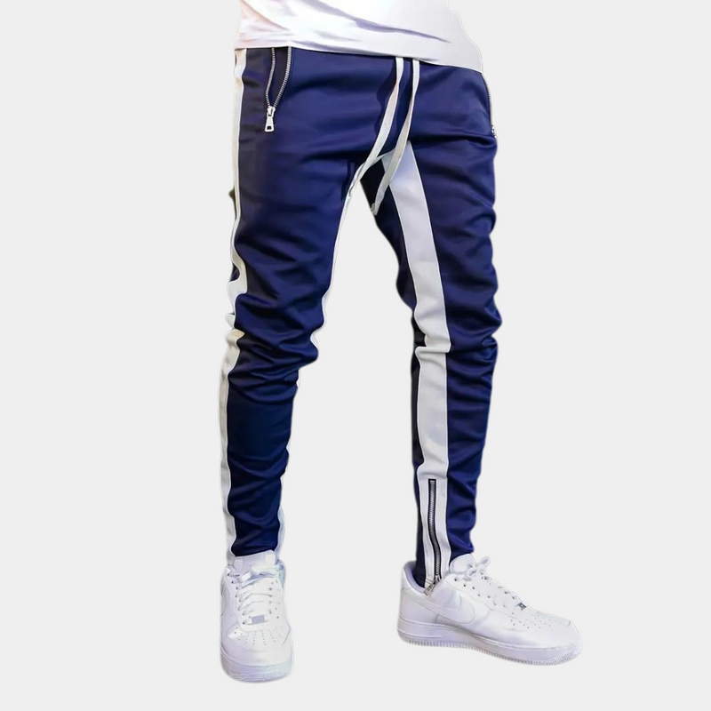 Herren Jogginghose | Streifen | Kordelzug | Slim Fit | Elastisch | Leicht-Luzern Mode