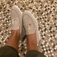 Damen Loafers | Wildleder | Schlupfschuh | Einfarbig | Wasserdicht | Schlossdetail-Luzern Mode