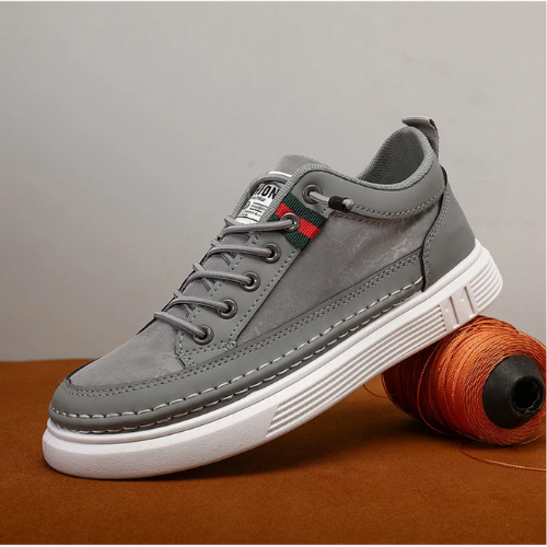 Herren Sneaker mit Komfortsohle für Alltag und Sport-39-Grau-Luzern Mode