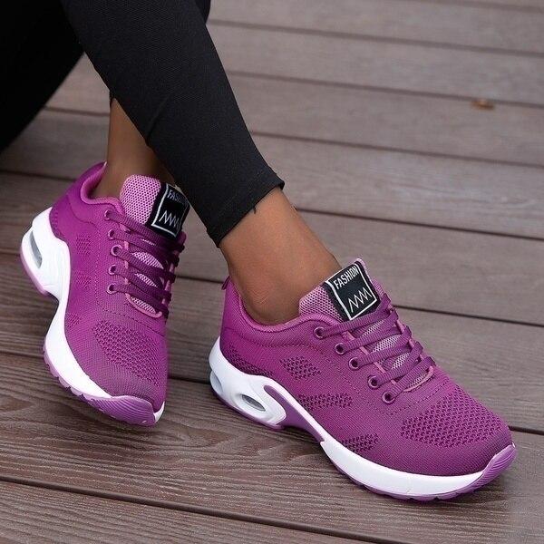 Damen Sneakers | Orthopädisch | Farbenfroh | Stilvoll | Bequem | Langlebig-Lila-35-Luzern Mode