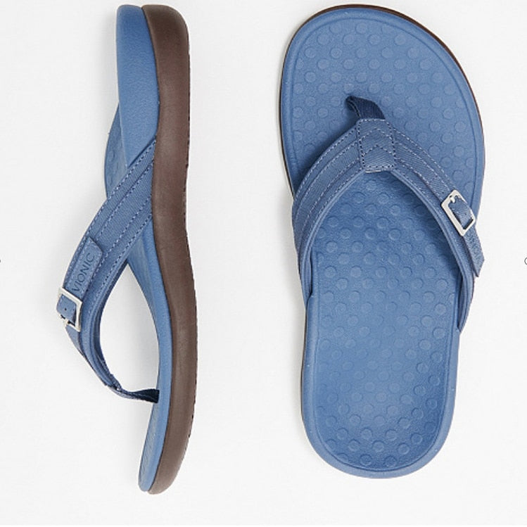 Orthopädische Zehensandalen Damen | Sommerkomfort | Anti-Rutsch | Fußfreundlich-Dunkelblau-35-Luzern Mode
