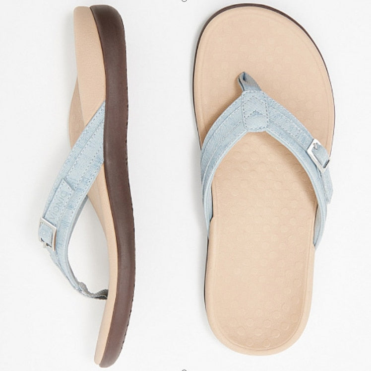 Orthopädische Zehensandalen Damen | Sommerkomfort | Anti-Rutsch | Fußfreundlich-Hellblau-35-Luzern Mode