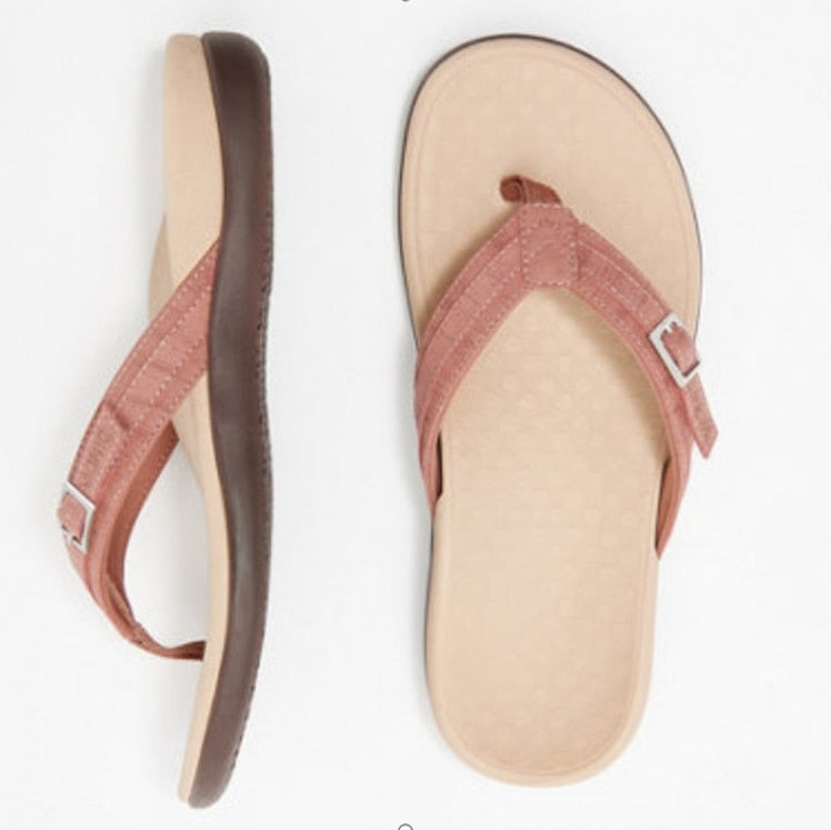 Orthopädische Zehensandalen Damen | Sommerkomfort | Anti-Rutsch | Fußfreundlich-Pfirsich-35-Luzern Mode