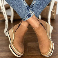 Damen Stiefeletten | Reißverschluss | Plateau-Sohle | Einfarbig | Ergonomisch-Lichtbraun-35-Luzern Mode