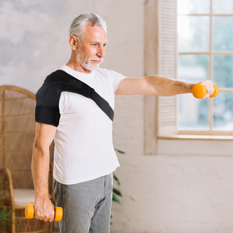 Schulterbandage | Bequem | Verstellbar | Vielseitig | Atmungsaktiv | Langlebig-1 x FlexiShoulder-Links-Luzern Mode