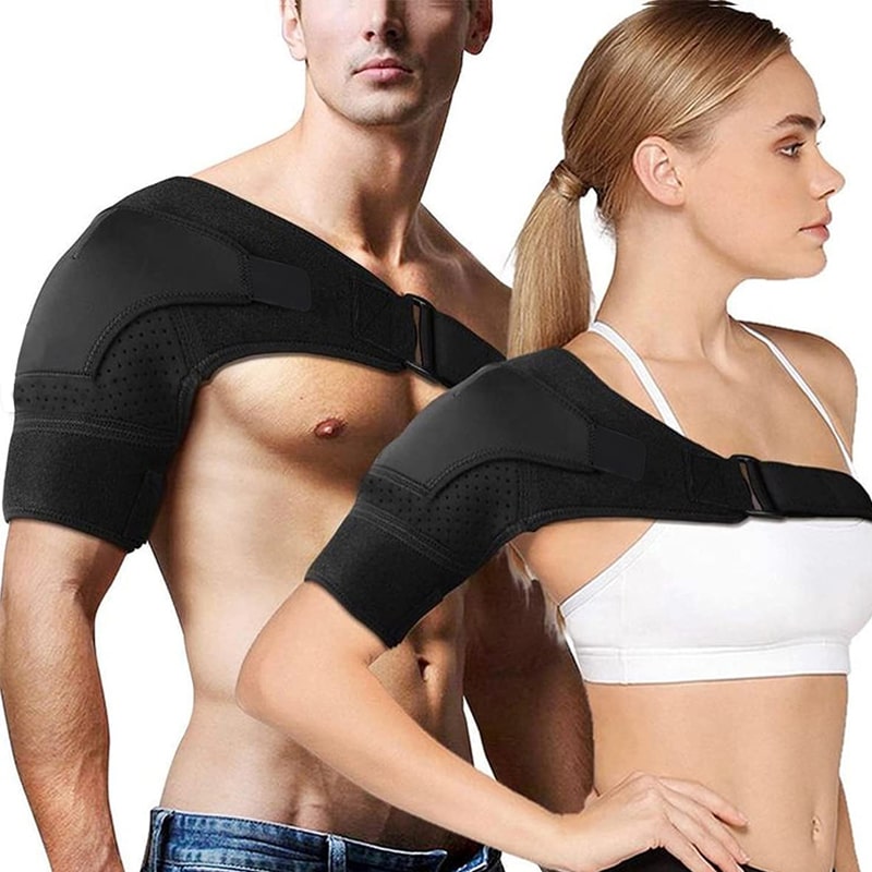 Schulterbandage | Bequem | Verstellbar | Vielseitig | Atmungsaktiv | Langlebig-2x FlexiShoulder-2x Links-Luzern Mode