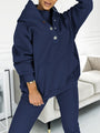 Damen Kapuzenpullover Set mit Jogginghose für Freizeit-Blau-S-Luzern Mode