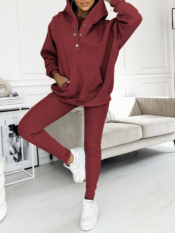 Damen Kapuzenpullover Set mit Jogginghose für Freizeit-Luzern Mode