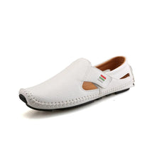 Slip-On | Echtleder | atmungsaktiv | rutschfest | EVA-Sohle | Herren | leicht-Weiß-37-Luzern Mode