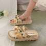 Damen Sandalen | Verstellbare Riemen | Leicht | Robust | Offen -Ananas-35-Luzern Mode