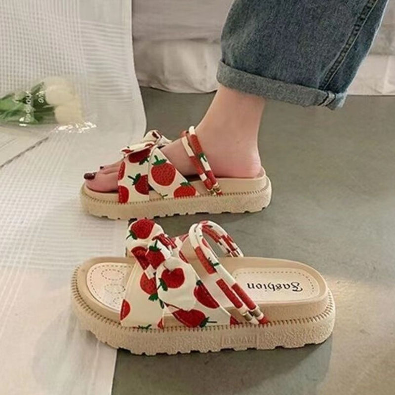 Damen Sandalen | Verstellbare Riemen | Leicht | Robust | Offen -Erdbeere-35-Luzern Mode