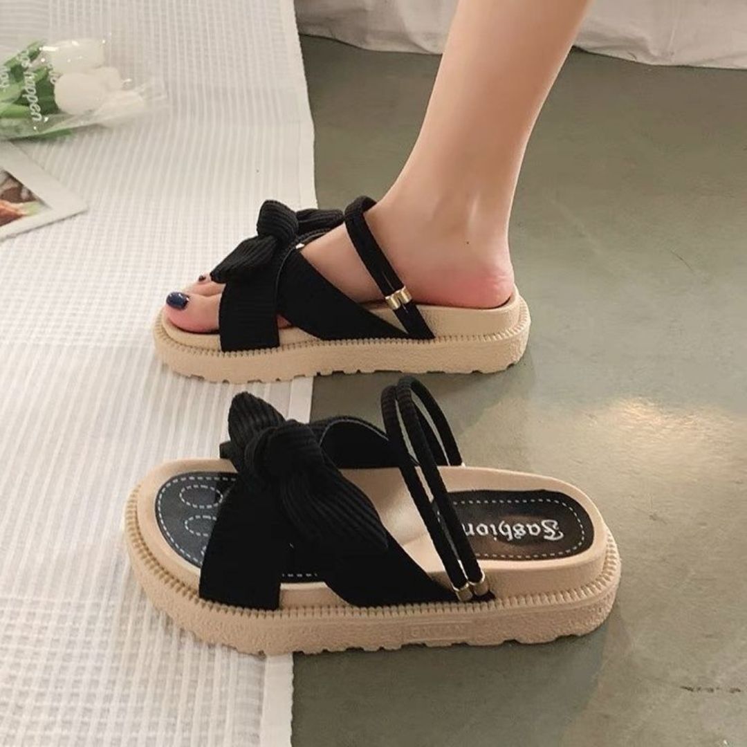 Damen Sandalen | Verstellbare Riemen | Leicht | Robust | Offen -Schwarz-35-Luzern Mode