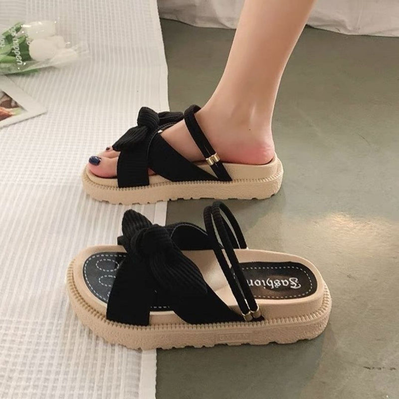 Damen Sandalen | Verstellbare Riemen | Leicht | Robust | Offen -Schwarz-35-Luzern Mode