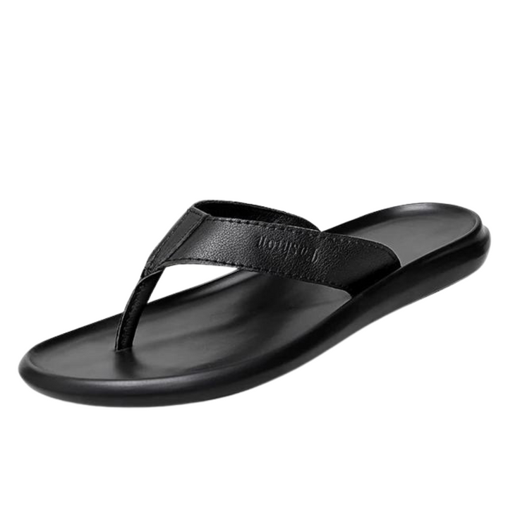 Herren Sommerschuhe | Atmungsaktive & rutschfeste Slipper | Freizeit & Strand-Schwarz-38-Luzern Mode