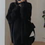 Oversize Damenpullover für Herbst und Winter, gemütlich-Schwarz-Luzern Mode