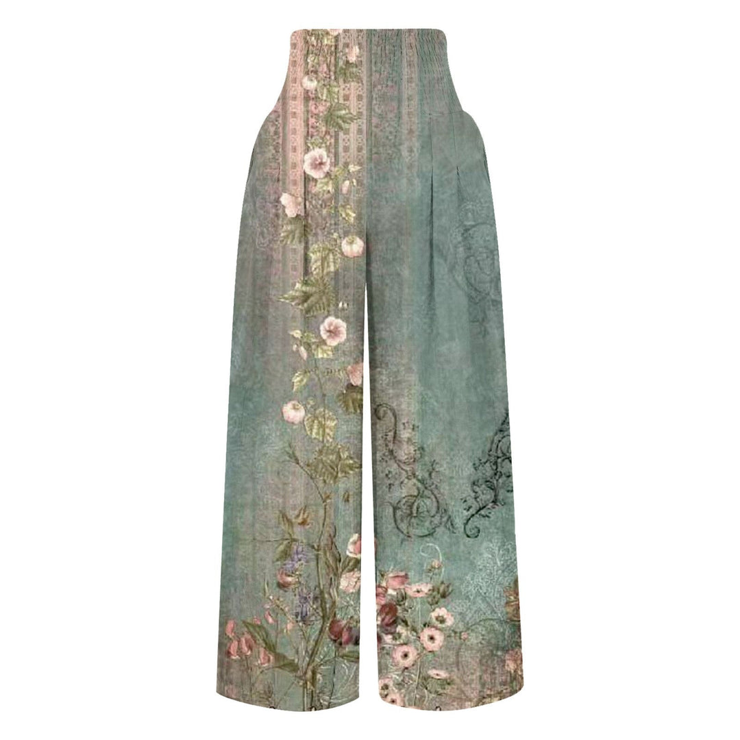 Damenhose mit Blumendruck - Weite Sommerhose Elegant-Luzern Mode