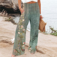 Damenhose mit Blumendruck - Weite Sommerhose Elegant-Luzern Mode