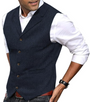 Herren Anzugweste Slim Fit Business Freizeitmode-Dunkelblau-S-Luzern Mode