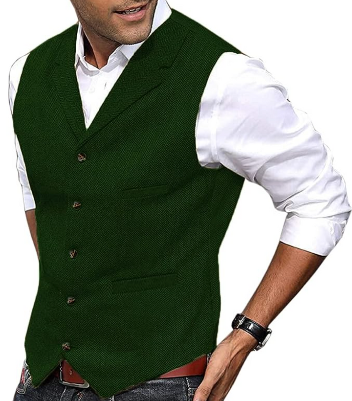 Herren Anzugweste Slim Fit Business Freizeitmode-Grün-S-Luzern Mode